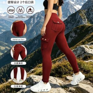 Red cargo leggings
