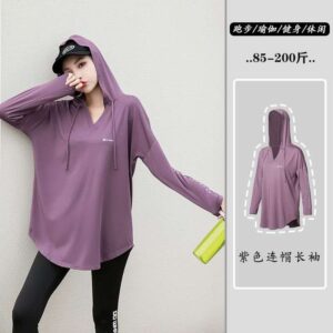 Oversized quick dry hooded sports top